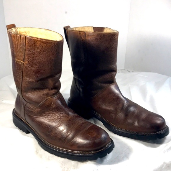 Cole Haan Nike Air Waterproof Men's Brown Leather Pull On Fully Lined Short Boot - Picture 1 of 10